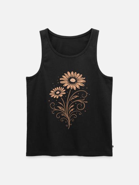 Daisies – Floral Summer Nature Motif - Men's Premium Organic Tank Top - black