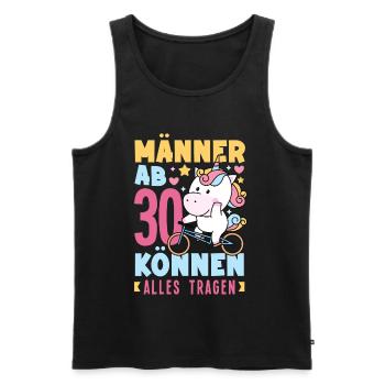 Männer Ab 30 Einhorn Humor - Männer Premium Bio Tank Top - Schwarz - Vorne - Michal (187cm)