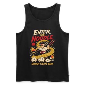 Voici l’humour des ramen d’arts martiaux aux nouilles - Débardeur bio Premium Homme - noir - Devant - Michal (187cm)