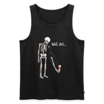 Eh bien merde, humour noir squelette gothique - Débardeur bio Premium Homme - noir - Devant - Michal (187cm)