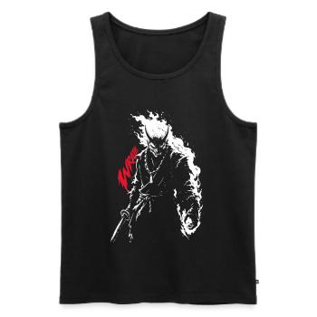 Raging Demonic Flames Oni Warrior - Men's Premium Organic Tank Top - black - Front - Michal (187cm)