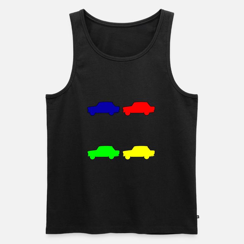  Trabbis bunt - Männer Premium Bio Tank Top - Schwarz