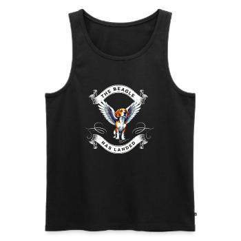 The Beagle has Landed - Men's Premium Organic Tank Top - black - Front - AI Model Male 178 light (178cm)