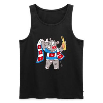 Rhino Fan Tunisia - Men's Premium Organic Tank Top - black - Front - Michal (187cm)