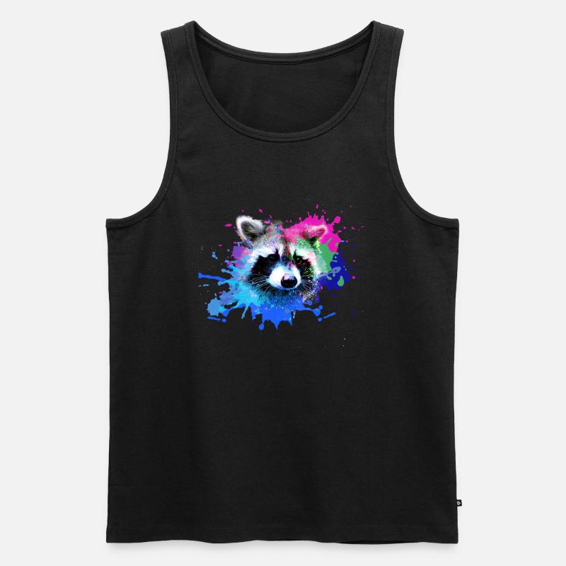 waschbär,bär,graffiti,malerei,bunt - Männer Premium Bio Tank Top - Schwarz