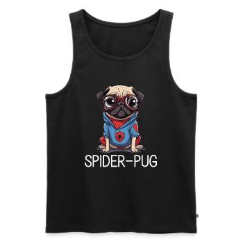 Spider Pug - Männer Premium Bio Tank Top - Schwarz - Vorne - AI Model Male 178 light (178cm)