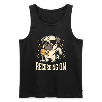 Podcast - Männer Premium Bio Tank Top - Schwarz - Vorne - Michal (187cm)