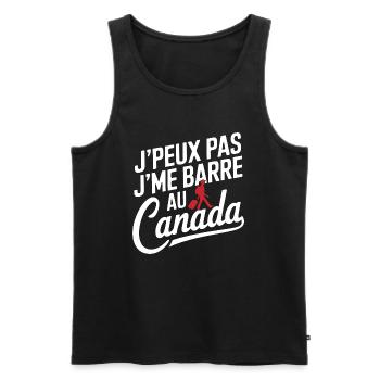 J peux pas je me barre au Canada - Débardeur bio Premium Homme - noir - Devant - Michal (187cm)