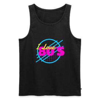 I Love 80s retro dance music vintage - Men's Premium Organic Tank Top - black - Front - Michal (187cm)
