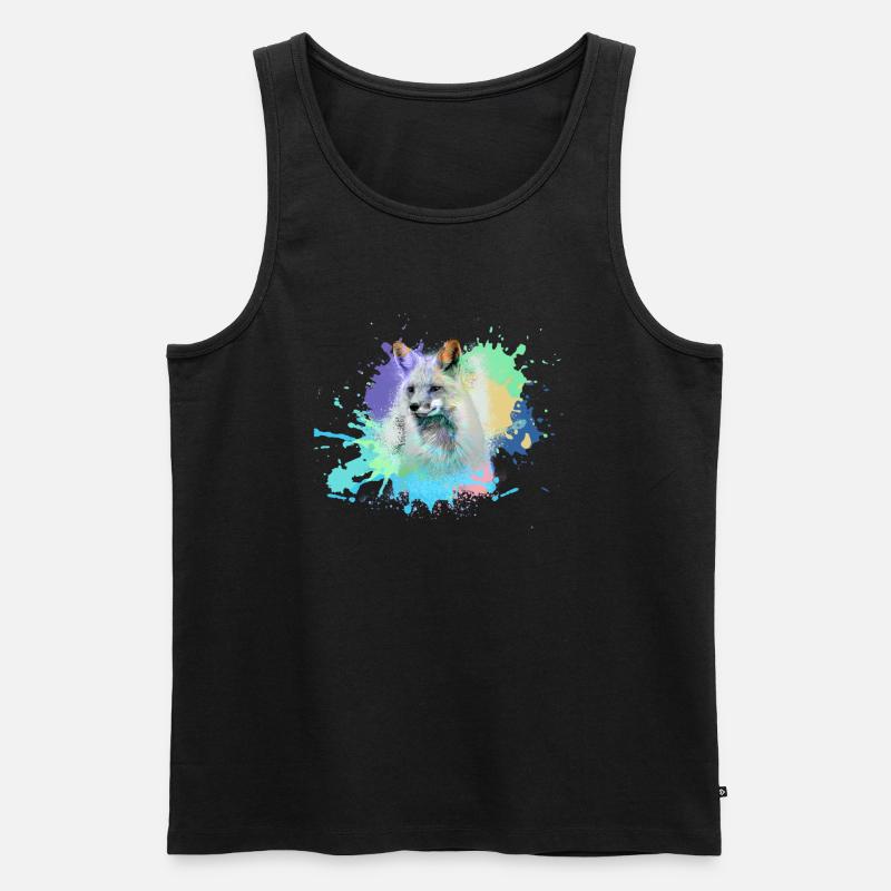 fuchs ,Graffiti, Malerei,fuchs ,aquarell - Männer Premium Bio Tank Top - Schwarz
