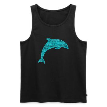 Delfin Dolphin - Männer Premium Bio Tank Top - Schwarz - Vorne - AI Model Male 178 light (178cm)