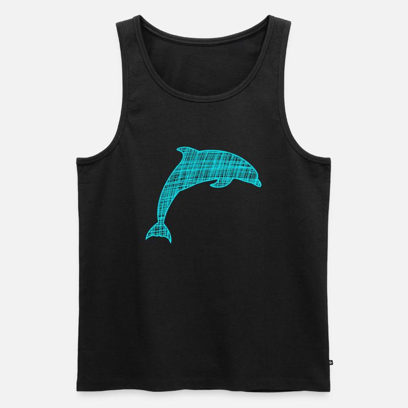 Delfin Dolphin - Männer Premium Bio Tank Top - Schwarz