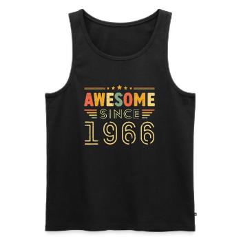 Vintage Legend 1966 Gift from 1966 - Born in 1966 - Men's Premium Organic Tank Top - black - Front - Michal (187cm)