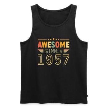 Vintage Legend 1957 Geschenk von 1957 - Jahrgang 1957 - Männer Premium Bio Tank Top - Schwarz - Vorne - Michal (187cm)