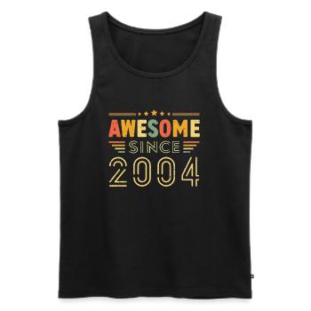 Vintage Legend 2004 Gift from 2004 - Born in 2004 - Men's Premium Organic Tank Top - black - Front - AI Model Male 178 light (178cm)