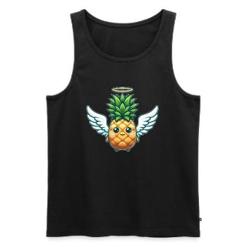 Engel Ananas mit Flügeln Fruchtig - Männer Premium Bio Tank Top - Schwarz - Vorne - Michal (187cm)