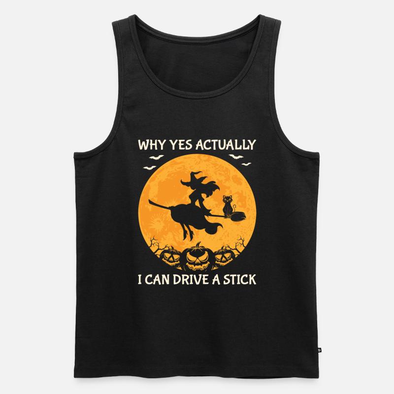 Halloween Katze Hexe - Männer Premium Bio Tank Top - Schwarz