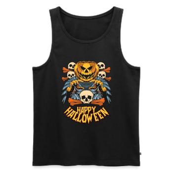 Halloween Pumpkin Horror - Men's Premium Organic Tank Top - black - Front - Michal (187cm)