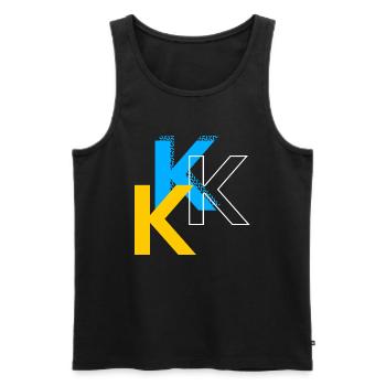 Buchstabe K - Männer Premium Bio Tank Top - Schwarz - Vorne - AI Model Male 178 light (178cm)