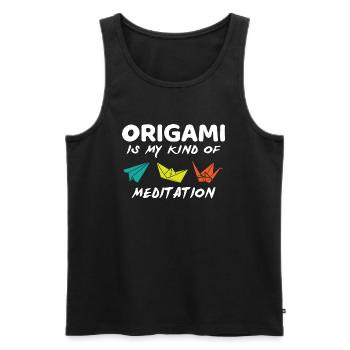 Origami Is My Kind Of Meditation Paper Folding Art - Männer Premium Bio Tank Top - Schwarz - Vorne - AI Model Male 178 light (178cm)