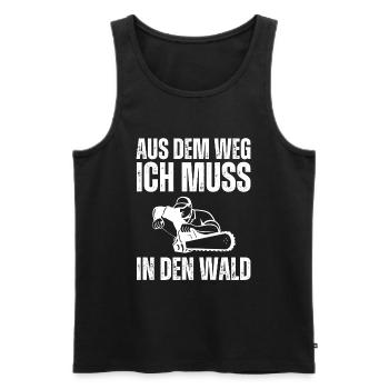 Out of the way I've got to get into the woods - Men's Premium Organic Tank Top - black - Front - AI Model Male 178 light (178cm)