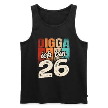 Digga Ich Bin 26 Jahre 26. Geburtstag - Männer Premium Bio Tank Top - Schwarz - Vorne - Michal (187cm)
