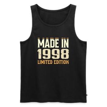 Tolles Geschenk zum Jubiläum 1998 von 1998 Retro - Männer Premium Bio Tank Top - Schwarz - Vorne - Michal (187cm)