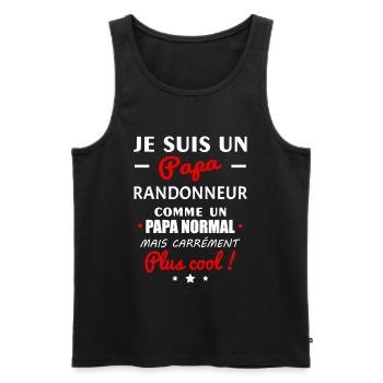 Je suis un papa randonneur, fête des pères, noël - Débardeur bio Premium Homme - noir - Devant - Michal (187cm)