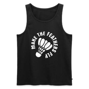 Badminton - Männer Premium Bio Tank Top - Schwarz - Vorne - Michal (187cm)