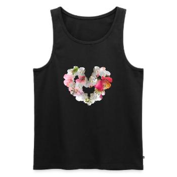 Orchid,Flowers,Flower Heart,Heart - Men's Premium Organic Tank Top - black - Front - AI Model Male 178 light (178cm)