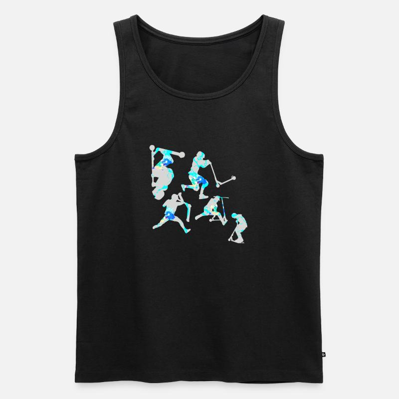 Stuntscooter,Trickscooter,tricks,stunt,e-scooter - Männer Premium Bio Tank Top - Schwarz