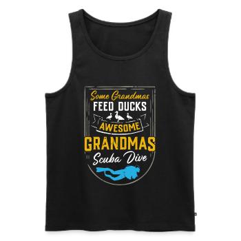 Awesome Grandmas Scuba Dive - Oma Taucher Tauchen - Männer Premium Bio Tank Top - Schwarz - Vorne - Michal (187cm)