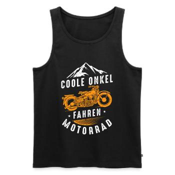 Coole Onkel fahren Motorrad - Männer Premium Bio Tank Top - Schwarz - Vorne - Michal (187cm)