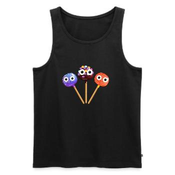 lutscher,cakepop,lollie,kuchen - Männer Premium Bio Tank Top - Schwarz - Vorne - AI Model Male 178 light (178cm)