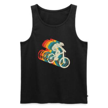 Downhill Mountain Biker MTB - Men's Premium Organic Tank Top - black - Front - AI Model Male 178 light (178cm)