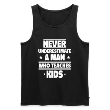 einen Mann, der Kinder unterrichtet - Männer Premium Bio Tank Top - Schwarz - Vorne - Michal (187cm)