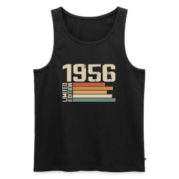 1956 Vintage - Retro 1956 Birthday Gift 1956 - Men's Premium Organic Tank Top - black - Front - AI Model Male 178 light (178cm)