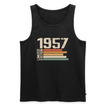 1957 Vintage - Retro 1957 Birthday Gift 1957 - Men's Premium Organic Tank Top - black - Front - Michal (187cm)