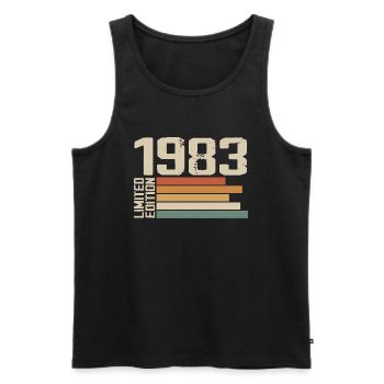 1983 Vintage - Retro 1983 Geburtstagsgeschenk 1983 - Männer Premium Bio Tank Top - Schwarz - Vorne - Michal (187cm)