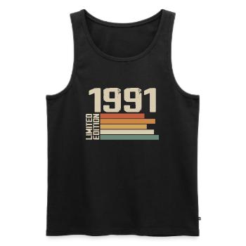 1991 Vintage - Retro 1991 Cadeau Anniversaire 1991 - Débardeur bio Premium Homme - noir - Devant - Michal (187cm)