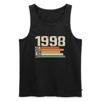 1998 Jahrgang - Retro 1998 Geburtstagsgeschenk 1998 - Männer Premium Bio Tank Top - Schwarz - Vorne - AI Model Male 178 light (178cm)