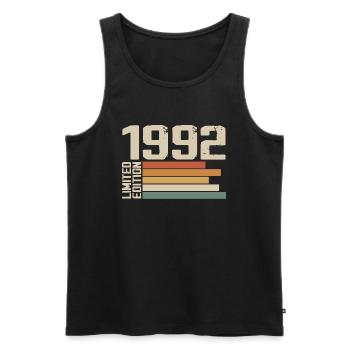 1992 Vintage - Retro 1992 Birthday Gift 1992 - Men's Premium Organic Tank Top - black - Front - AI Model Male 178 light (178cm)