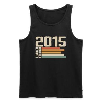 2015 Vintage - Retro 2015 Anniversary Gift 2015 - Men's Premium Organic Tank Top - black - Front - AI Model Male 178 light (178cm)