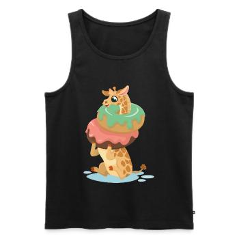 Süße Giraffe Donut Essen Zoo Safari Tier Geschenk - Männer Premium Bio Tank Top - Schwarz - Vorne - AI Model Male 178 light (178cm)