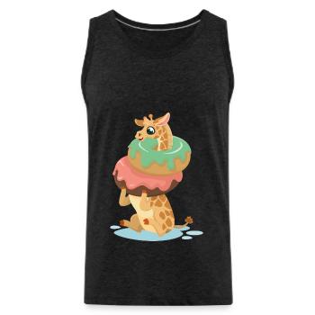 Don d'animaux mignons girafe donut nourriture zoo safari - Débardeur bio Premium Homme - charbon - Devant - Alexander (188cm)