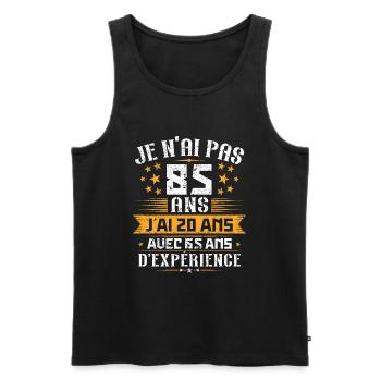 Je n'ai pas 85 ans, Cadeau d'anniversaire 85 ans - Débardeur bio Premium Homme - noir - Devant - Michal (187cm)