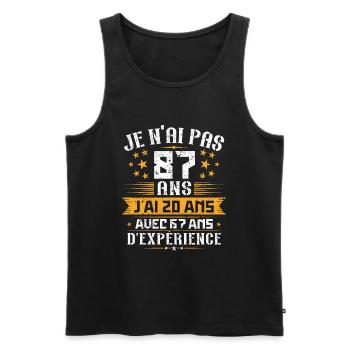 Je n'ai pas 87 ans, Cadeau d'anniversaire 87 ans - Débardeur bio Premium Homme - noir - Devant - Michal (187cm)