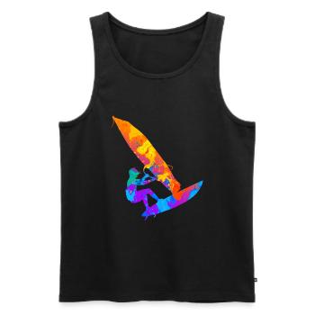 Windsurfen Windsurfer Windsurfer Planche à voile - Débardeur bio Premium Homme - noir - Devant - AI Model Male 178 light (178cm)