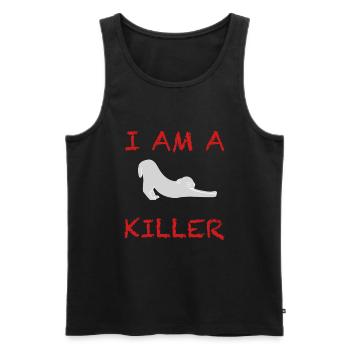 I'm a killer | Cat, Halloween - Men's Premium Organic Tank Top - black - Front - AI Model Male 178 light (178cm)