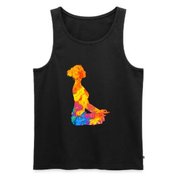 Méditation Méditation Yoga Femmes Relaxation - Débardeur bio Premium Homme - noir - Devant - Michal (187cm)